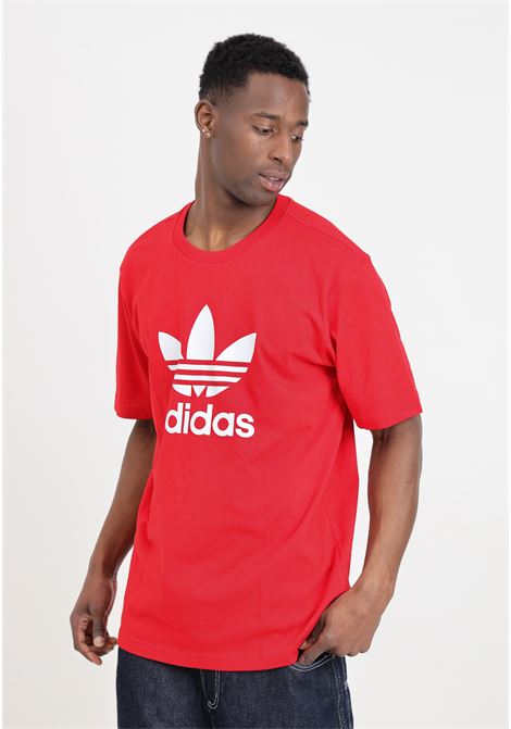 Red better scarlet men's t-shirt with white logo print ADIDAS ORIGINALS | IR8009.